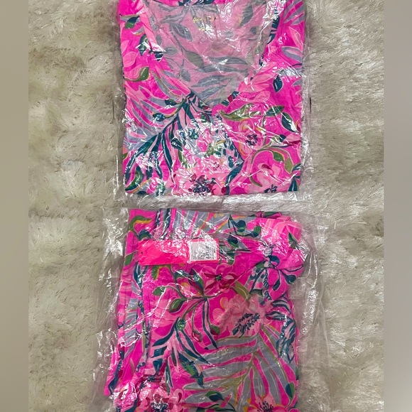 NWT NIP Lilly Pulitzer I'm Feline Fine PJ PANTS & LONG SLEEVE TEE PJ  Set - Picture 4 of 5